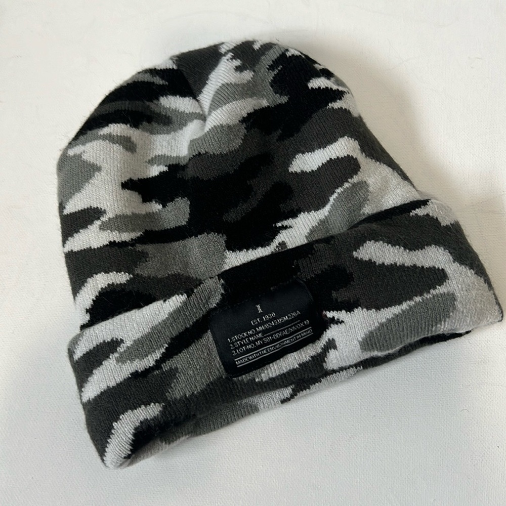 💥3/10 Sale - Igloo acrylic black/grey Camo Beanie